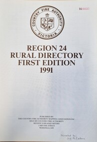 Front cover of directory showing CFA emblem