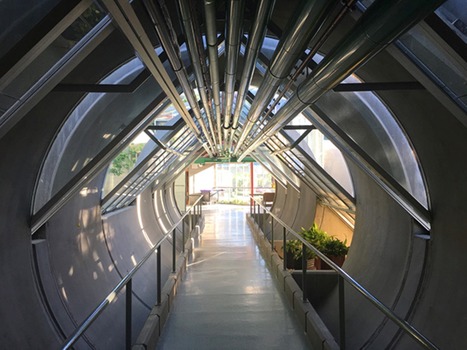 Corridor showing internal steel girders