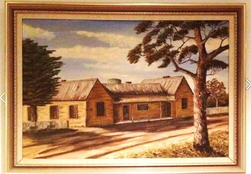 Painting of the Halfway Hotel Wodonga, artist and date unknown