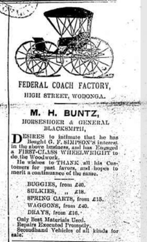 Advertisement for the Federal Coach Factory 1910