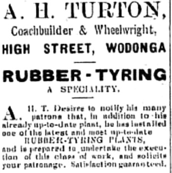 Advertisement for A. H. Turton 1921