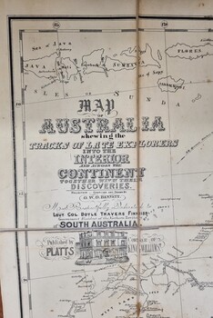 Close up view of map title and publisher's details