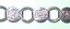 Close up view of embossed floral design on alternate circles
