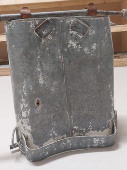 Back view showing points were leather straps were attached.