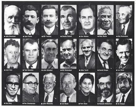 A collage of images of Shire Presidents and Mayors of Wodonga until 1994