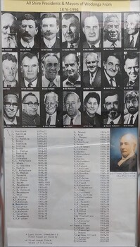 Framed image of the Civic Leaders and text