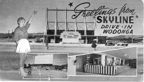 A postcard representing Skyline drive-in