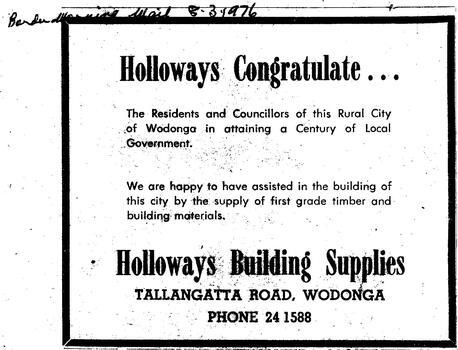 Holloways congratulates the Rural City of Wodonga.