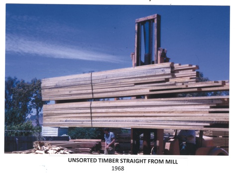 A load of unsorted timber straight from the mill 1968
