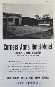 Advertisement for Carriers' Arms 1964