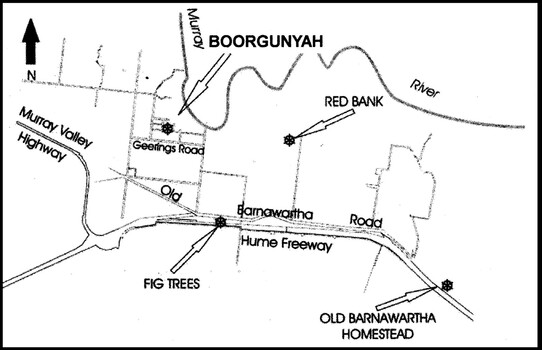 Map of proposed location for the town of Boorgunyah