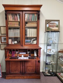 Cedar Secretaire and book case with glass doors