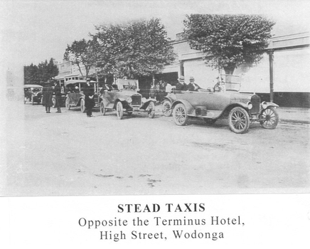 Stead's taxis at the rank in High Street, Wodonga