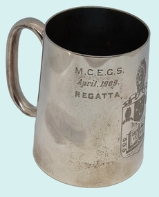 Silver mug rowing trophy M.C.E.G.S