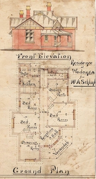 Plans of the Home of Alfred Schlink later converted to Hospital