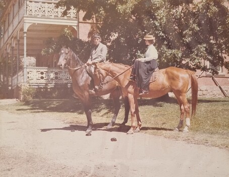 Oliver preparing to bring in the race horses