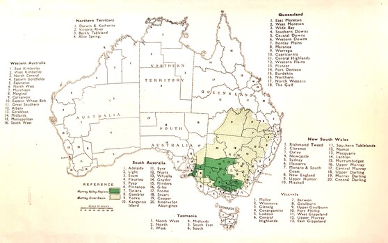 Map showing the Murray Valley Regions and Murray Valley Basin