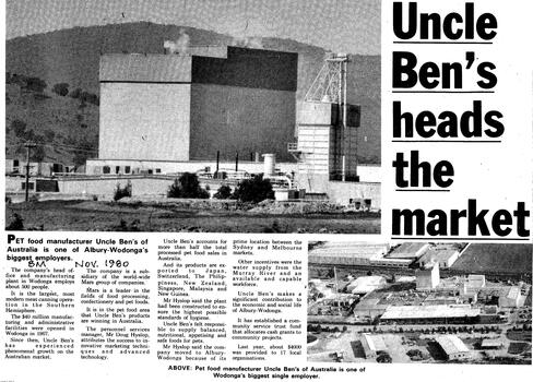 Uncle Ben's Heads the Market, Border Mail 1980