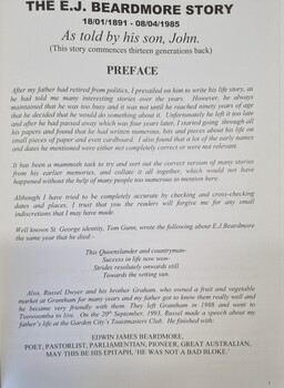 The Edwin James Beardmore Story Preface