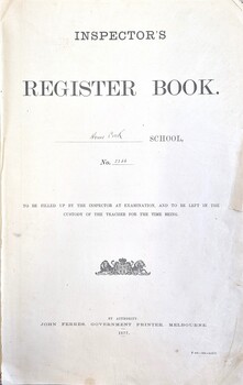 Inspector's Register Front page