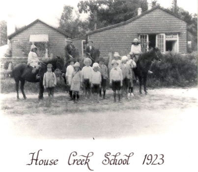 Children outside House Creek School Number 2266