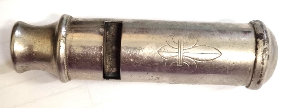 Scout Whistle engraved with Scout Symbol