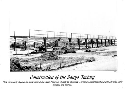Sanyo Factory in Chapple Street Wodonga under construction