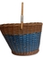 Vintage Brown and Blue Cane Basket