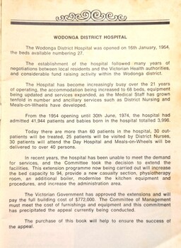 Recipe Book Wodonga District Hospital - Introduction
