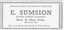 E. Sumsion, Boot & Shoe Store Established 1929