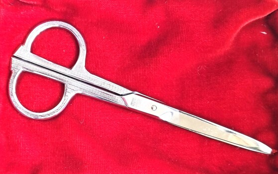 Scissors used by Princess Alexandra to cut the ribbon opening Pollard Arch.