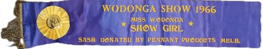 Miss Wodonga Show Girl Sash 1966