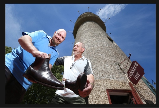 Justin and Ron Turton outside the Cobbler's Inn