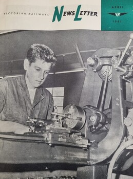 Victorian Railways Newsletter April 1961- front cover