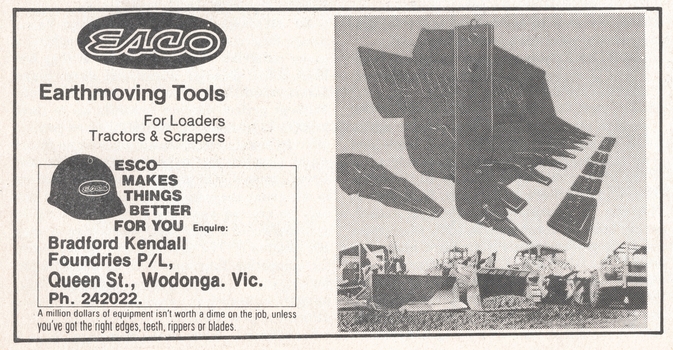 Bradford Kendall advertising ESCO products