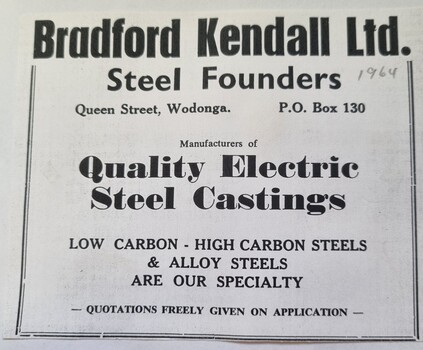 Bradford Kendall Ltd. advertising 1964