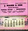 J. Mann & Son General Merchants Calendar 1940