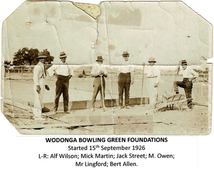 Laying the first greens at Wodonga.