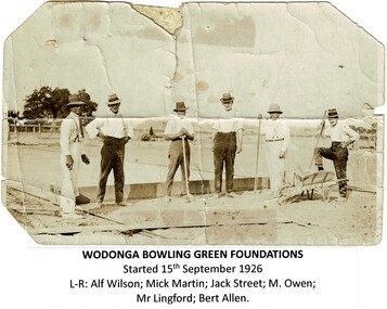 Laying the first greens at Wodonga.