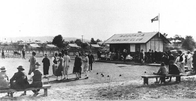 Ladies playing social bowls at the opening 1926