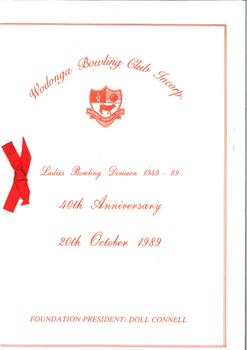 Wodonga Women's' Bowling Club 40th Anniversary 