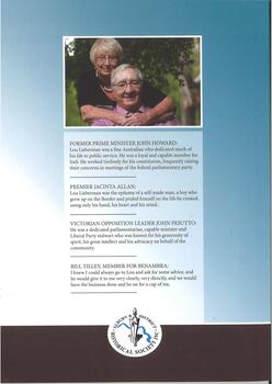 LOU LIEBERMAN - A Life of Service Back Cover