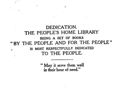 The People's Home Library - Dedication