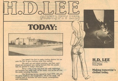 H. D. Lee Advertisement 