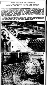Pipes for New Tallangatta, October 1954