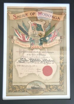 Driver Walter Ardern - Recognition of Service Certificate WWI