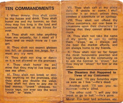 Jack Perry's Free Pass 10 Commandments