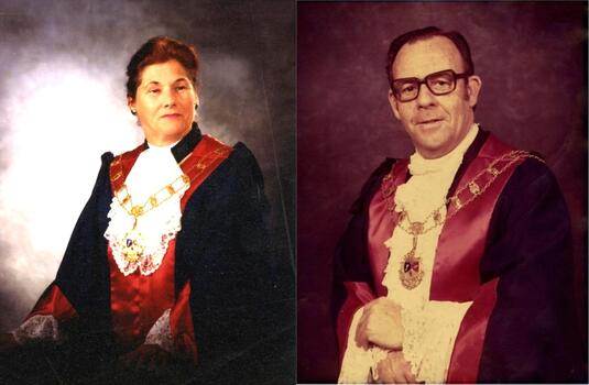 Mayors of Wodonga Pam and Les Stone