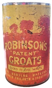 Robinson's 'PATENT" Groats container