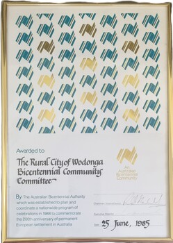 Bicentennial Certificate of Appreciation